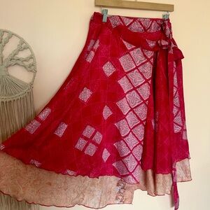 Silk Midi Reversible Skirt